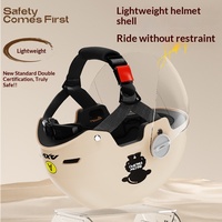 Casque de moto certifié 3C en ABS avec visière noire, demi-casque anti-UV pour hommes et femmes, adapté à toutes les saisons