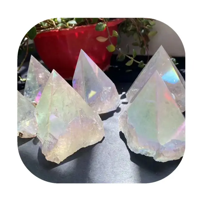 Natur carv pedras preciosas cristais artesanato anjo natural aura claro quartzo cristal torre para fengshui