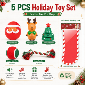 Caja de Regalo de Juguetes Navideños <span class=keywords><strong>para</strong></span> <span class=keywords><strong>Perros</strong></span>: Set de Masticables <span class=keywords><strong>con</strong></span> Sonido de Papá Noel y Reno, <span class=keywords><strong>con</strong></span> Cuerda de Algodón y Pelotas de Vinilo <span class=keywords><strong>para</strong></span> Jugar en las Fiestas - Product Image 2