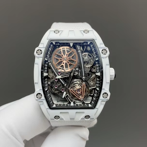 Reloj Mecánico Automático de Lujo, Ultraligero (38g), Ultrafino (9mm), RM27-05, de Fibra de Carbono, con Tourbillon, Diseño Abierto, Deportivo - Product Image 2