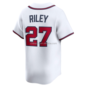 Vente en gros de maillots de baseball brodés Atlanta Braves USA # 13 Ronald Acuna Jr. # 28 Matt Olson # 27 Austin Riley Softball Wear - Product Image 6