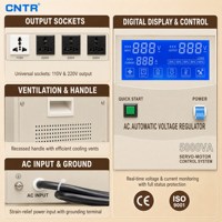SVC-D7500VA LCD Digital Voltage Stabilizer Tipe Servo Fase Tunggal AC 220V Regulator Tegangan Otomatis AVR untuk Peralatan Rumah Tangga