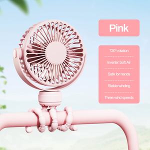 Ventilador de Mano Recargable USB de Alta Velocidad, Mini Ventilador con Trípode para Cochecito, Mesa, Uso en Exteriores y Camping - Product Image 1