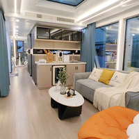 Nouvelle conception de maison modulaire respirante moderne de 20 pieds, 40 pieds, 40FR, hôtel-capsule préfabriqué avec remorque pour utilisation en appartement