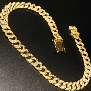 Xinfly <b>Solid</b> 18K <b>Gold</b> Diamond X Cross Cuban Link Bracelet Set AU750 Pave Natural Diamond Luxury Jewelry for Women - Product Image 5
