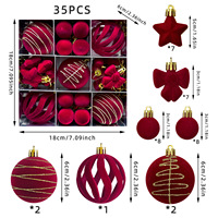 Ensemble de décorations pour sapin de Noël, boules en plastique floquées en velours, ornements suspendus pour la maison, les fêtes, les mariages