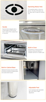 Four combiné multifonction autonome avec cuisinière à gaz, équipement de cuisson professionnel pour restaurant, cuisinière 4 brûleurs et four à pierres volcaniques et à gaz