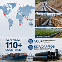 Tuyau d'égout en HDPE DN200-DN800 PE100 pour station d'épuration, système de drainage municipal, prix d'usine