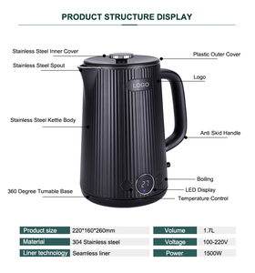 <strong>Electric</strong> <strong>Kettle</strong> 1.7L. Kitchen <strong>Small</strong> Household Appliances, Double-layer Anti Scalding - Product Image 6
