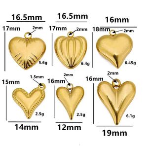 Colgante de corazón 3D de acero inoxidable, tamaño mediano, accesorios de joyería DIY para la fabricación de collares y pulseras - Product Image 2
