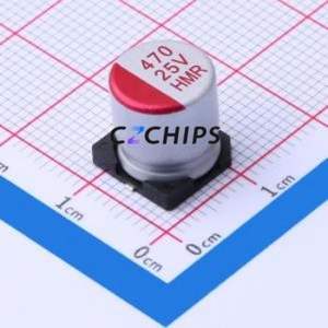 Condensateur électrolytique hybride solide-liquide en aluminium SMD, 118EC246, D10xL10.5mm, 470uF, 20%, 25V - Product Image 1