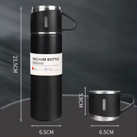 Ensemble cadeau populaire pour entreprise, 500 ml, tasse d'affaires portable, thermos en acier inoxydable, gourde avec 3 couvercles