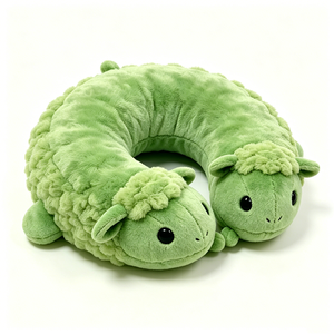 Customize Soft Plush U-Shaped <b>Travel</b> <b>Pillow</b> with Big Eyes & Shell Embroidery, <b>Kids</b> Airplane/Car Ride Neck Support - Product Image 2