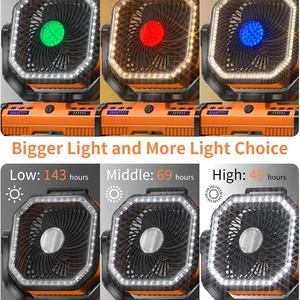 Portable Outdoor 40000mAh RGB and SOS <b>Light</b> Remote-controlled Outdoor Charging Camping Fan - Product Image 4