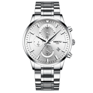 For NIBOSI 2390 Stainless Steel Quartz Wristwatch 40mm Water-Resistant Strap Luxury OEM Alloy Glass Band Factory Fashionable - Product Image 4
