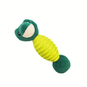 yellow and green grenade frog pet chew toys for dog training cleaning teeth