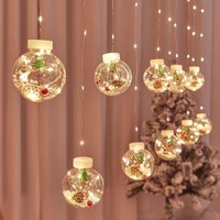 220V Weihnachtsdekoration Vorhanglichter Pentagramm-Vorhang-Lichterkette LED-Laternen Schneemann Weihnachtsmann Weihnachtsbeleuchtung