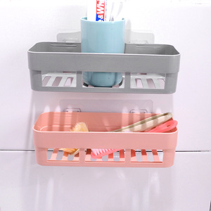 Wall Mounted Bathroom Storage Rack Suction Cup Rectangular Multipurpose Durable For Bathroom Shelves - Product Image 2
