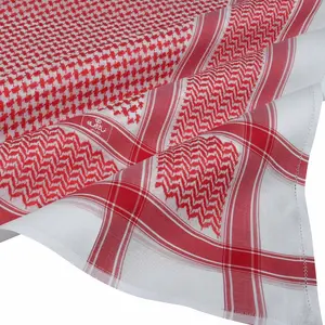 Wholesale Hot Selling Fashion Outdoor Men Cotton Shemagh Thicken Muslim Arabic Keffiyeh Scarf Luxury 4 Sides Jacquard Yashmagh