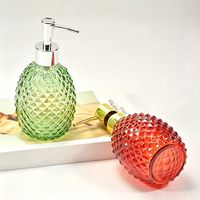 Vente en gros de distributeurs de savon liquide 350 ml, bouteilles de lavage des mains réutilisables en forme d'ananas, emballage de bouteilles de shampoing avec pompe