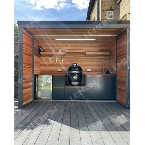 Gabinete de <span class=keywords><strong>cocina</strong></span> independiente de acero inoxidable de color negro de estilo europeo con estufa de <span class=keywords><strong>leña</strong></span> <span class=keywords><strong>cocina</strong></span> al aire libre - Product Image 1