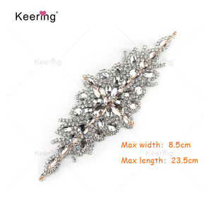 New Fashion Rhinestone Custom Make Applique Iron em Patches Glitter WRA-180 - Product Image 2