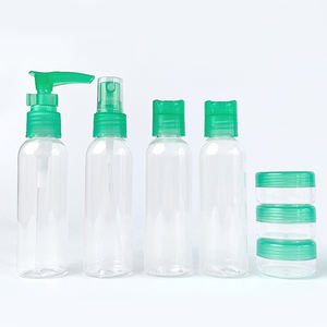 زجاجات عطر صغيرة خضراء سعة 60 مل من البلاستيك <span class=keywords><strong>PET</strong></span>، زجاجة فاخرة للوشن مع مضخة، زجاجة بغطاء قلاب سعة 60 مل، مجموعة زجاجات سفر <span class=keywords><strong>7</strong></span> في <span class=keywords><strong>1</strong></span> - Product Image 2