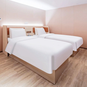 Directo de fábrica Juego completo de muebles de hotel Cama de madera resistente y rentable con colchón Cabecero Mesitas de noche y mesa auxiliar - Product Image 3
