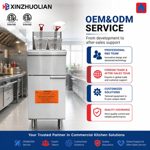 ใบรับรอง ETL แบบอเมริกัน ผลิตโดย OEM เตาทอดแก๊สเชิงพาณิชย์สแตนเลส 3 หัวเตา 3x30,000BTU ขนาด 18.5-23 ลิตร - Product Image 3