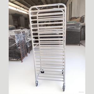 Chariot de transport professionnel en alliage d'aluminium argenté pour plaques et bacs à pâtisserie 20x26 pouces, léger, manuel, pour boulangerie, pizzeria, hôtel, <span class=keywords><strong>restaurant</strong></span>, OEM - Product Image 5