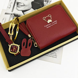 Conjunto de Relojes para Mujer, Elegante Caja Cuadrada, Escala Romana, Reloj de Pulsera de Cuero, Brazalete de Rombo, Mini Cartera, Caja - Product Image 4