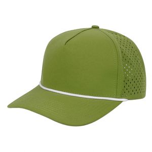 Casquette personnalisée en usine, perforée au laser, avec cordon, protection contre l'eau, casquette à 5 panneaux, casquette de golf imperméable avec cordon - Product Image 5