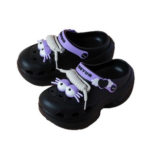 Sandalias Crocs Meyun para Mujer, Suela Gruesa, Aumentan la Altura, Perforadas, Diseño de Ojos Grandes de Dibujos Animados, para Playa, Verano y Uso en Exteriores - Product Image 5