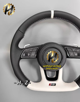 Volant sport en cuir blanc et fibre de carbone pour Audi S3 RS3 A3 A4 B8/B9 A5 A6 A7 C7 Q3 Q5 Q7 S6 S8 R8 RS6