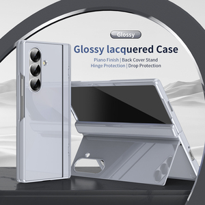 Elegante Funda Rígida Lacada Brillante para Teléfono con Soporte, Cubierta Protectora Antigolpes de Bisagra Completa con Película Protectora de Pantalla - Product Image 2