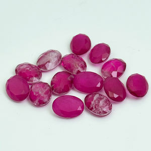 Hete Verkoop Ovaal Gesneden Kristal Edelsteen Synthetische Rode Robijnrode Fusiesteen - Product Image 3