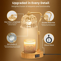 Lampe chauffe-bougie sans flamme, à hauteur réglable, intensité variable, alimentée par piles, 110V, en PC/ABS, pour pot à bougie à 1 mèche, pour la maison