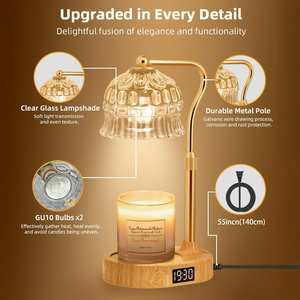 Candle Warmer Lamp with <b>Timer</b> Adjustable Height&Dimmable Stylish Flameless Wax Melter for Candles Ideal Gift for Home Room Decor - Product Image 6