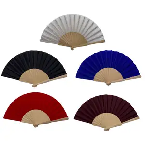 Japanese style customized carve fans wedding favor nature modern personalized wooden flat hand fan with pouch for outdoors