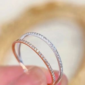 Xinfly 18k Gold 0.1ct Natural Diamond Classic AU750 <b>Row</b> Eternity Rings Fashion Jewelry - Product Image 1
