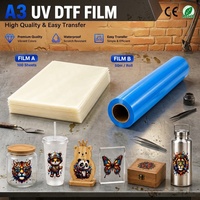 Film de transfert thermique UV DTF Qinyu Stable A3, film PET basse température pour imprimante UV DTF, respectueux de l'environnement