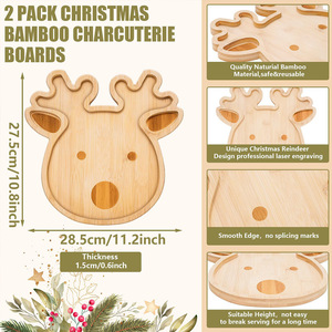 Assiette à nourriture pour enfants en forme de cerf en bambou, plateau à collation pour les repas des enfants - Product Image 2