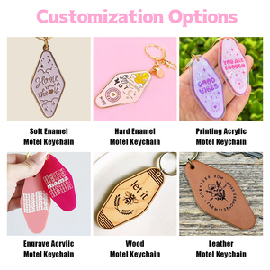 Custom Luxury Car Accessories Keyrings Initial <strong>Monogram</strong> PU Leather Motel Keychains Promotional <strong>Gifts</strong> Fashionable Hotel Keychain - Product Image 6
