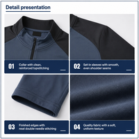 Survêtements de sport personnalisés OEM/ODM pour hommes à col montant, manches longues, fermeture éclair, séchage rapide, pour la course et l'entraînement