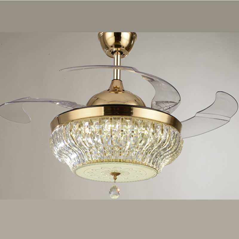 Хрустальная люстра 42 дюйма, потолочный вентилятор с подсветкой и дистанционным управлением, бесшумные выдвижные вентиляторы с 3 осветительными приборами