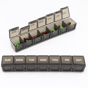 Smart Pill Box 7 Days 2 Compartment Vitamin Fish Oil Supplement Weekly Pill Medicine Organiser Box Pillbox 7 Days Pill Box