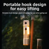 Linterna LED de Camping de Nuevo Estilo, Luz Blanca Láser, Aleación de Aluminio, 10W, Batería Recargable USB, Luz Ambiental para Exteriores