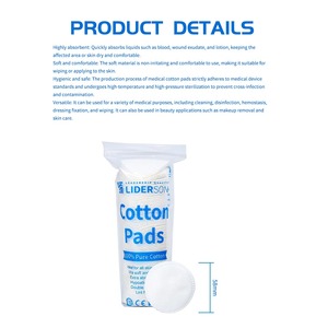 Discos de Algodón Desechables Orgánicos para el Rostro, Desmaquillantes Cosméticos, Cuidado de la Piel, 100 Unidades, con Borde Fino - Product Image 3