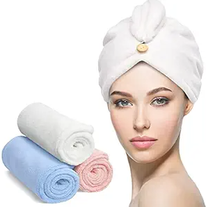 Ensemble de serviettes de cheveux en <span class=keywords><strong>microfibre</strong></span> 3 pièces en gros à séchage rapide, enveloppement de serviettes de tête <span class=keywords><strong>anti</strong></span>-frisottis - Product Image 3