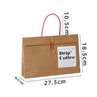 Boîte d'emballage rectangulaire portable en papier kraft avec poignée, découpes prédécoupées pour biscuits, pain, snacks, bonbons, café et thé